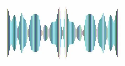 Audio waveform sound wave spectrum graphic. Colorful vertical digital equal.. Stock Illustration