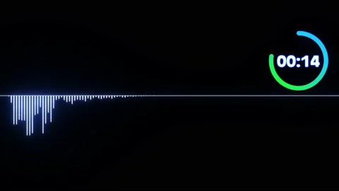 Audio waveform, sound waves with Colorful loading infographic clock timer Video stock 142574792