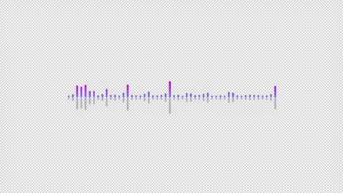 Audio waveform spectrum with alpha channel, Digital audio reactor spectrum Stock Footage 265141933