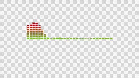 Audio waveform spectrum with alpha channel, Digital audio reactor spectrum Stock Footage 265210150