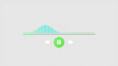 Audio waveform spectrum with alpha channel, Digital audio reactor spectrum Stock Footage 265210709