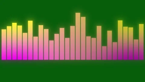 Audio Waveform Spectrum Animation Sound Equalizer Chroma Key Backdrop 4K Stock Footage 346255685