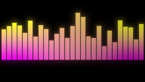 Audio Waveform Spectrum Animation Sound Equalizer Loop Dark Canvas 4K Stock Footage 346255688