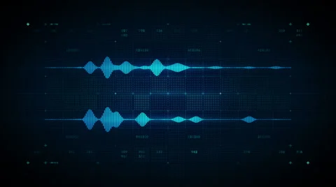 Audio Waveform Stereo Blue Stock Footage 51599126