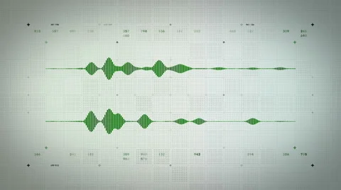 Audio Waveform Stereo Green Lite Stock Footage 51599582