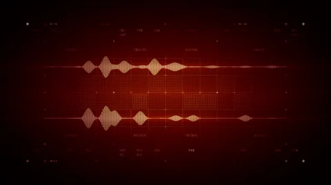 Audio Waveform Stereo Red Stock Footage 51600514