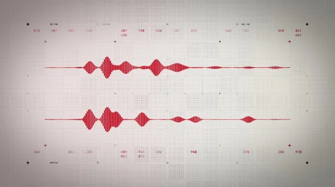 Audio Waveform Stereo Red Lite Stock Footage 51600285
