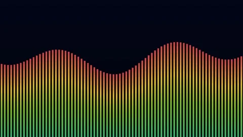 Audio Waveform Visualization with Color Spectrum Bars Stock Footage 329276427