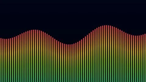 Audio Waveform Visualization with Color Spectrum Bars Stock Illustration