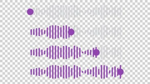 Audio waveform visualization graphics set with transparent background. Illustrazione stock