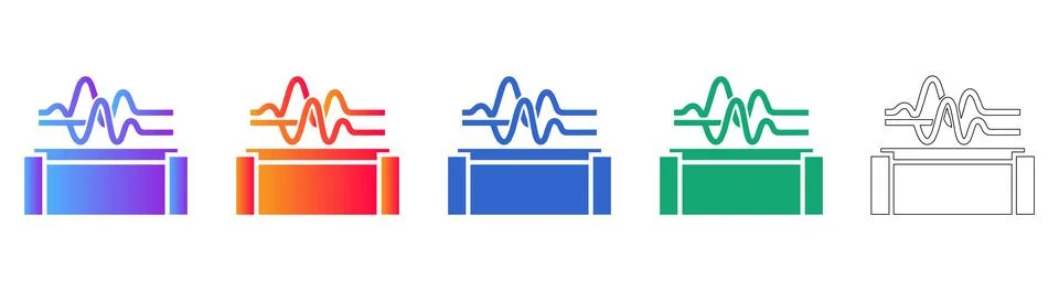 Audio Waveform Visualization Icons Stock Illustration