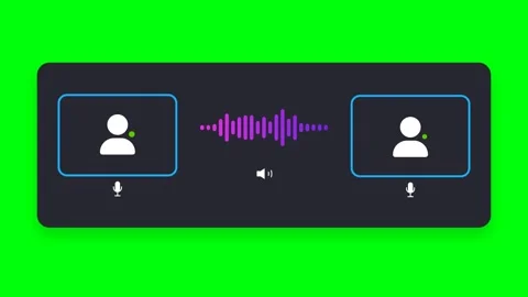 Audio Waveform Visualization with User Icons on Green Screen. Stock Footage 336619871