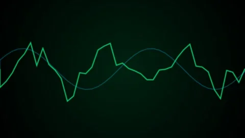 Audio waveform visualizer animation featuring glowing green Stock Footage 345693159