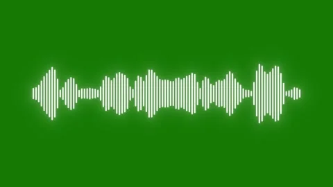 Audio Waveform Visualizer Animation White Sound Waves On Green Background 4K Stock Footage 340643515