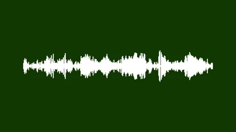 Audio Waveform Visualizer Animation White Line Music Wave Green Screen 4K Stock Footage 341030745