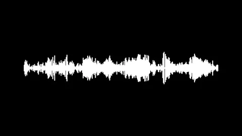 Audio Waveform Visualizer Animation White Line Music Wave Black Background 4K Stock Footage 341030746
