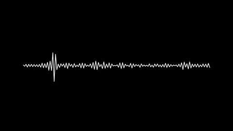 Audio Waveform with White Frequency Patterns and Equalizer on Black 4K Stock Footage 341893782