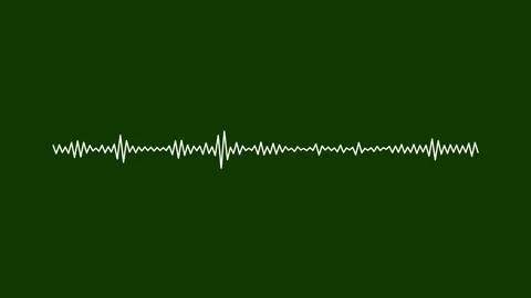 Audio Waveform with White Spectrum Curves and Equalizer on Green 4K Stock Footage 341893775