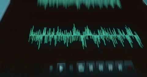 Audio waveform within a Sound analysis program Stock Footage 321757279