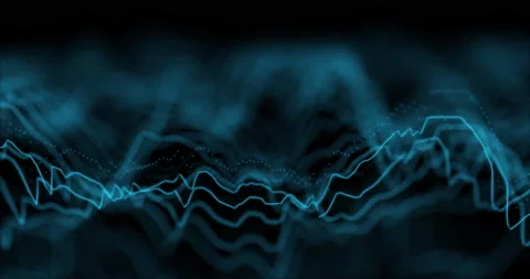 Audio wavefrom. Abstract music waves oscillation. Futuristic sound wave Stock Footage 135795410