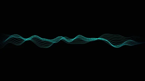 Audio wavefrom. Abstract music waves oscillation. Futuristic sound wave Stock Footage 233020756