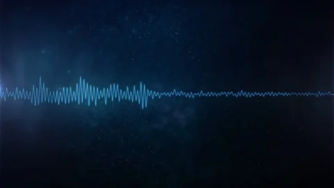 Audio Waves 4K with subtle Particles Background Loop Stock Footage 114444866