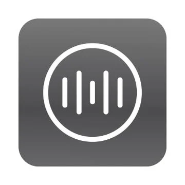 Audio waves interface block gradient style icon Stock Illustration