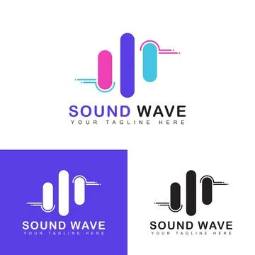 Audio wavy logo design Stock Illustration
