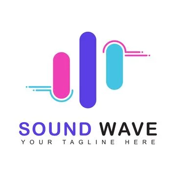 Audio wavy logo Stock Illustration