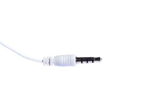 Audio white mini plug connection Stock Photos