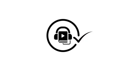 Audiobook and learning concept with headphones and book icon in circle with.. Stock Footage 346496919