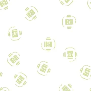 Audiobook for children glyph seamless pattern Stock Illustration