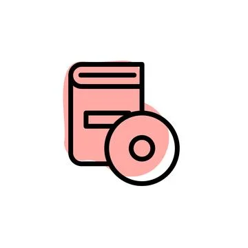 Audiobook with color shadow vector icon in book set Stock Illustration