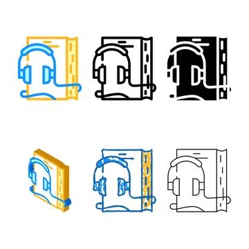 Audiobook forms for self study color icon vector Stock Illustration