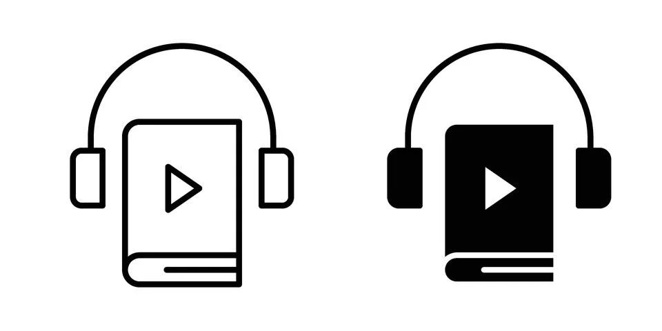 Audiobook icon for design projects and web UI Stock Illustration