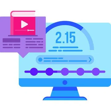 Audiobook icon develop reading habits flat vector Illustrazione stock