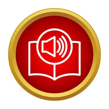 Audiobook icon representing digital audio learning Stock Illustration