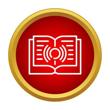 Audiobook icon representing digital reading and learning Stock Illustration