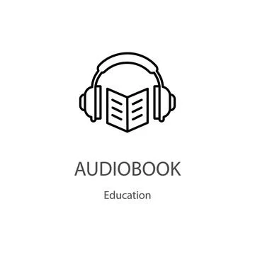 Audiobook icon. Thin linear audiobook outline icon isolated on white background Stock Illustration