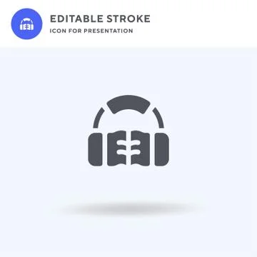 Audiobook icon vector, filled flat sign, solid pictogram isolated on white, l Illustrazione stock