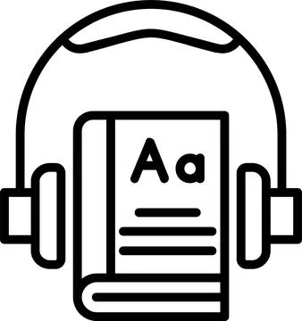 Audiobook Line Icon Design Stock Illustration
