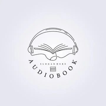 Audiobook open book learning logo podcast online vector illustration design s Stock Illustration