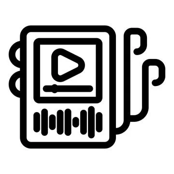 Audiobook player device listening audio education Stock Illustration