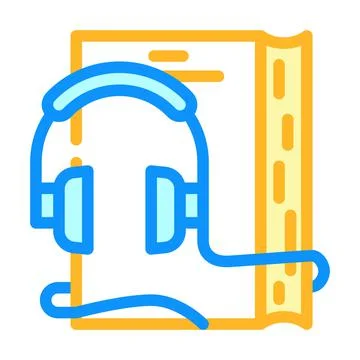 Audiobook for self study color icon vector illustration Stock Illustration