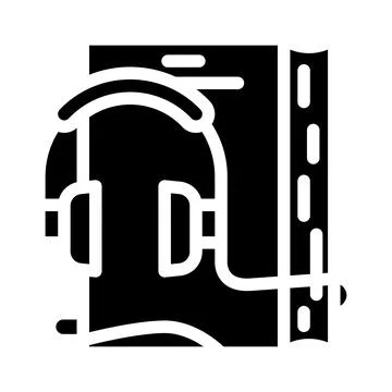 Audiobook for self study glyph icon vector illustration 库存插图