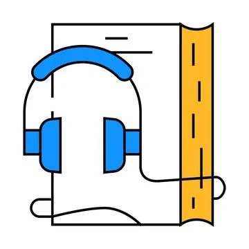Audiobook for self study icon color illustration イラスト素材