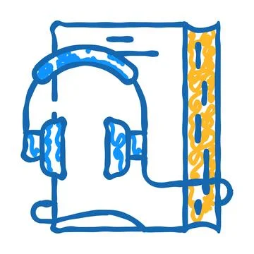 Audiobook for self study icon doodle illustration Stock Illustration