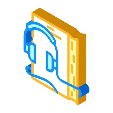 Audiobook for self study isometric icon vector illustration Stock Illustration