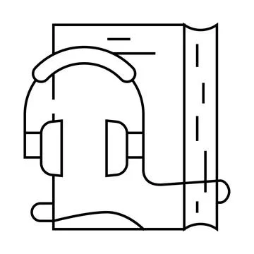 Audiobook for self study line icon vector illustration 스톡 일러스트