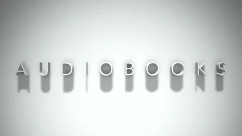 Audiobooks 3D title animation with shadows on a white background Stock Footage 297388355